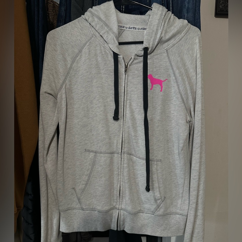 PINK Victoria's Secret Gray Hoodie with Logo